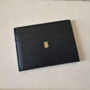 Burberry Sandon TB logo hardware grainy leather card holder wallet